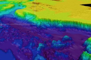 3d view of Europe and edge of the Irish continental shelf